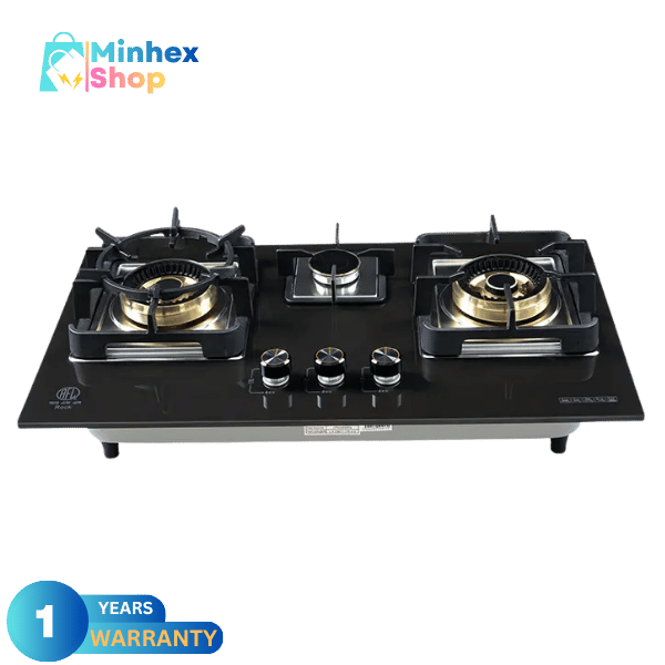 RFL BUILT IN CERAMIC LPG HOB ROCK 3 BURNER- Tampered Glass and Ceramic Panel and Flame failure Device