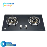 RFL Double Built In Glass Hob Iris (Line Gas)