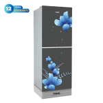 VISION Glass Door Refrigerator RE-252L Mirror Blue Flower Bottom Mount