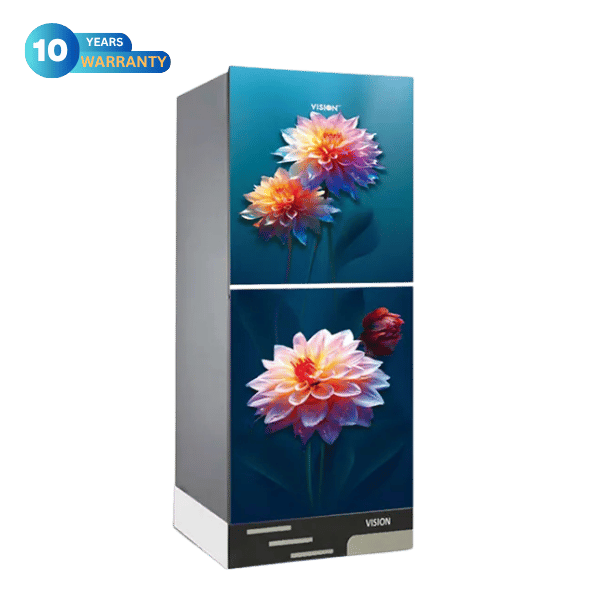 VISION Glass Door Refrigerator RE-242 Liter Radish Carnation Top Mount