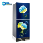 VISION Glass Door Refrigerator RE-216 Liter White Peony Bottom Mount